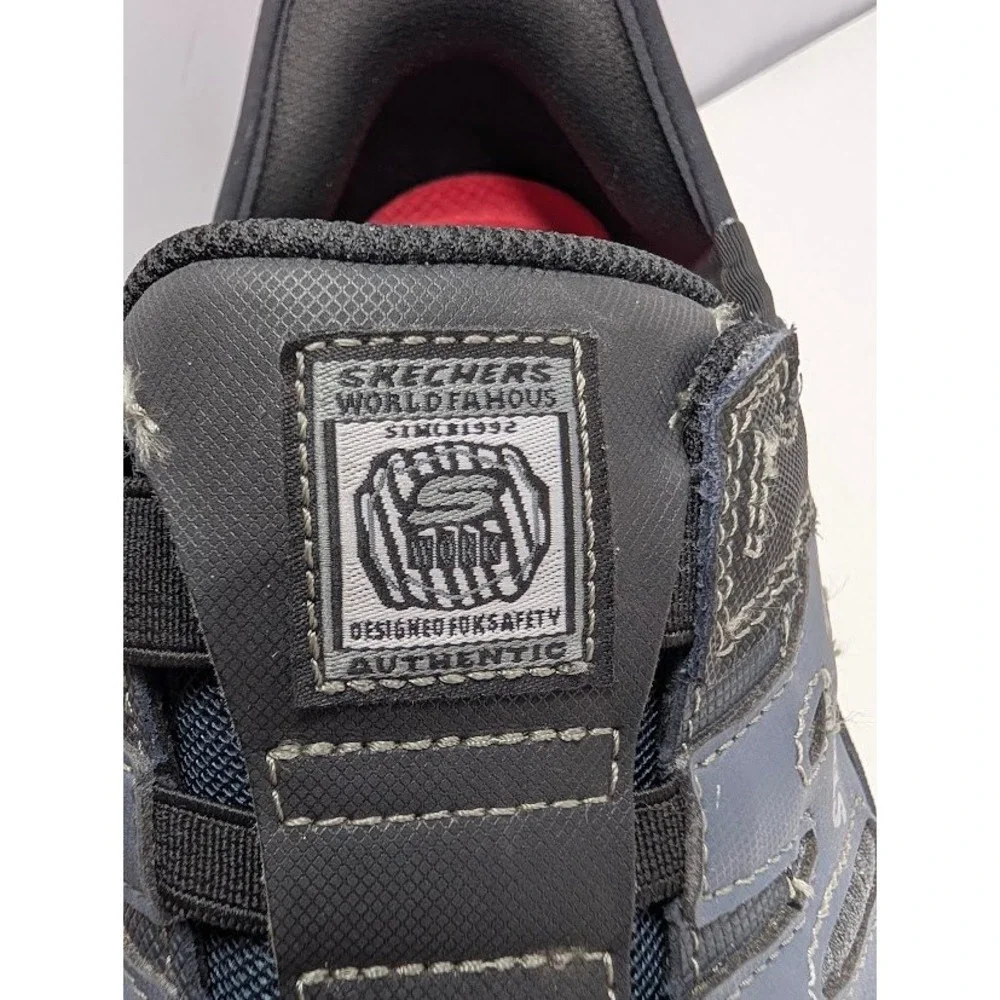 Skechers Work Hands Free Slip-ins Cankton Faison Steel Toe Shoes Men's 13 Gray